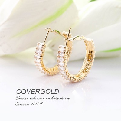 Aretes en covergold con baño en Rodio