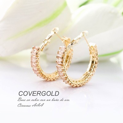 Aretes en covergold con baño en Rodio