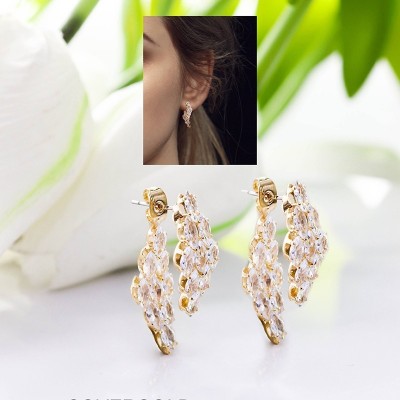 Aretes en covergold con baño en Rodio