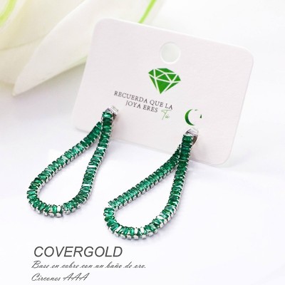 Aretes en covergold con baño en Rodio