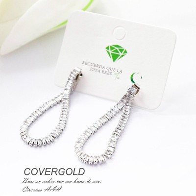 Aretes en covergold con baño en Rodio