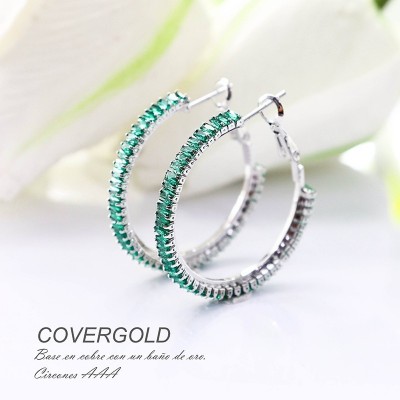 Aretes en covergold con baño en Rodio