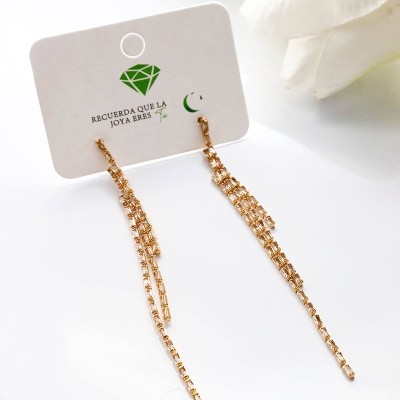 Aretes en covergold con baño en Rodio