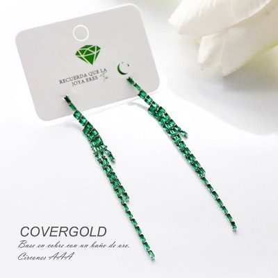 Aretes en covergold con baño en Rodio