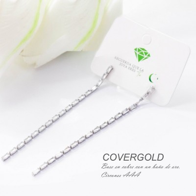 Aretes en covergold con baño en Rodio