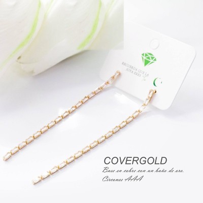 Aretes en covergold con baño en Rodio