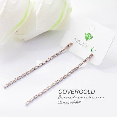 Aretes en covergold con baño en Rodio