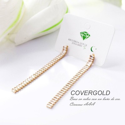 Aretes en covergold con baño en Rodio