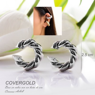 Earcuff en covergold con baño en Rodio