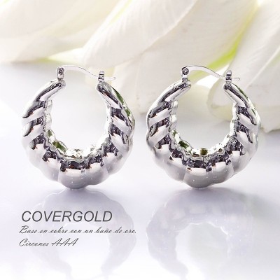 Aretes en covergold con baño en Rodio