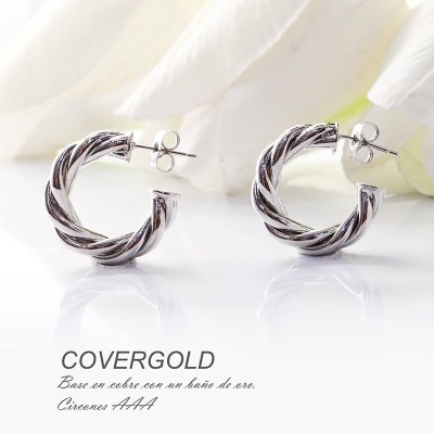 Aretes en covergold con baño en Rodio