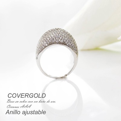 Anillo en covergold con baño en Rodio