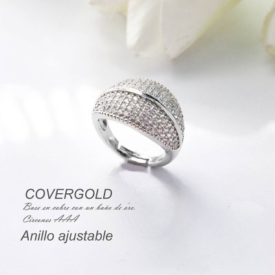 Anillo en covergold con baño en Rodio