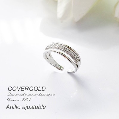 Anillo en covergold con baño en Rodio