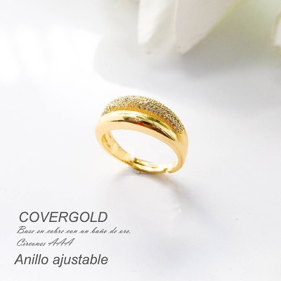 Anillo en covergold con baño en Rodio
