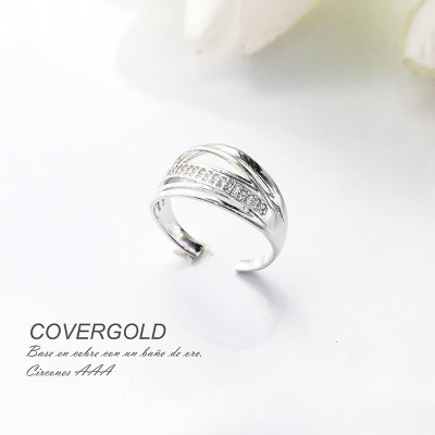 Anillo en covergold con baño en Rodio