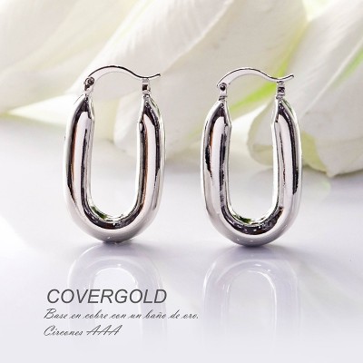 Aretes en covergold con baño en Rodio