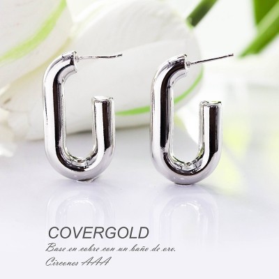Aretes en covergold con baño en Rodio