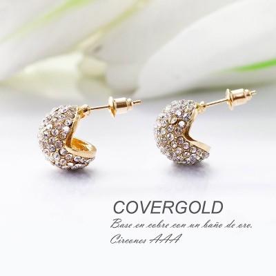 Aretes en covergold con baño en Rodio