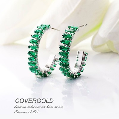 Aretes en covergold con baño en Rodio