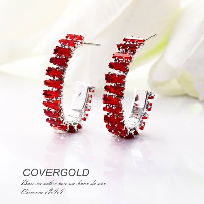 Aretes en covergold con baño en Rodio
