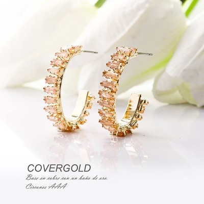 Aretes en covergold con baño en Rodio