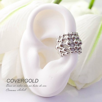 Earcuff en covergold con baño en Rodio