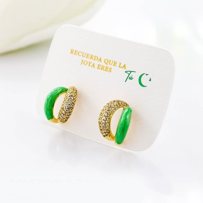 Aretes en covergold con baño en Rodio