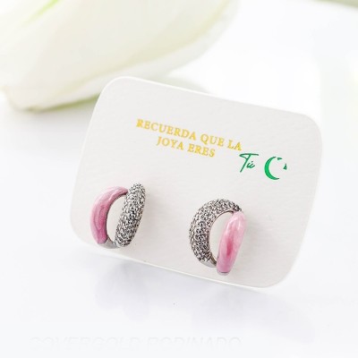 Aretes en covergold con baño en Rodio