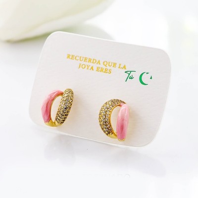 Aretes en covergold con baño en Rodio