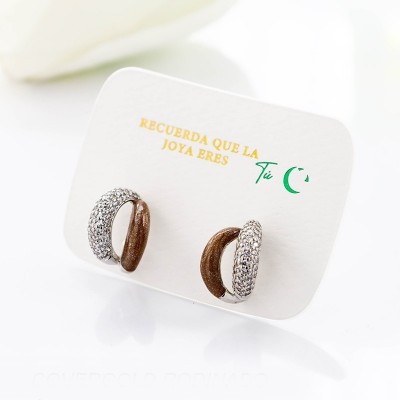 Aretes en covergold con baño en Rodio