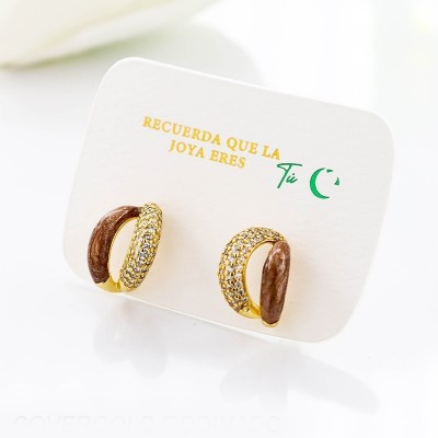 Aretes en covergold con baño en Rodio