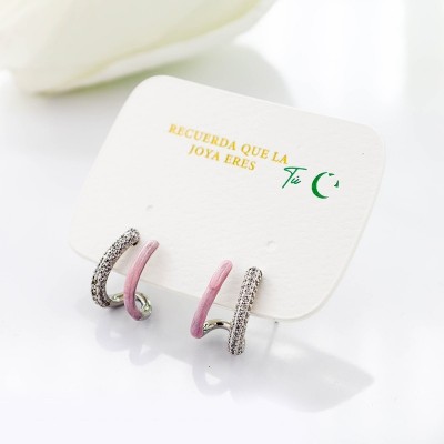 Aretes en covergold con baño en Rodio