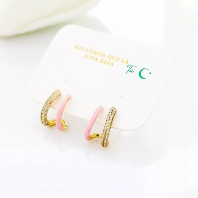 Aretes en covergold con baño en Rodio