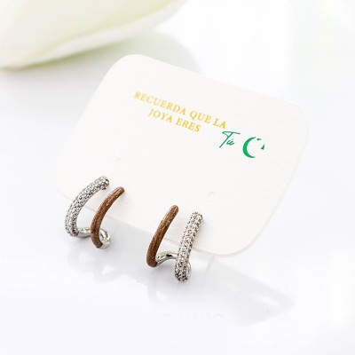 Aretes en covergold con baño en Rodio