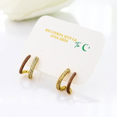 Aretes en covergold con baño en Rodio