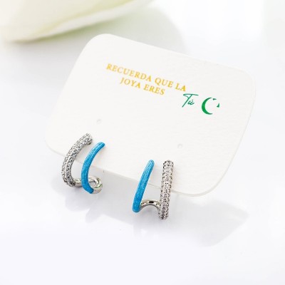 Aretes en covergold con baño en Rodio