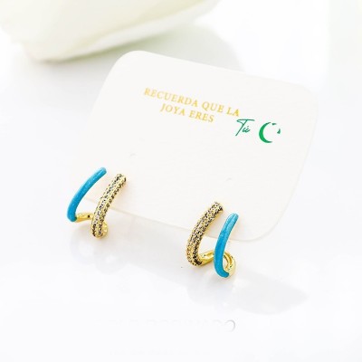 Aretes en covergold con baño en Rodio