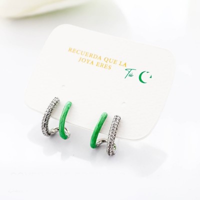 Aretes en covergold con baño en Rodio