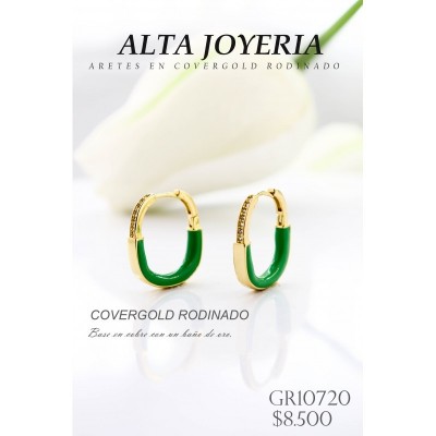 Aretes en covergold con baño en Rodio