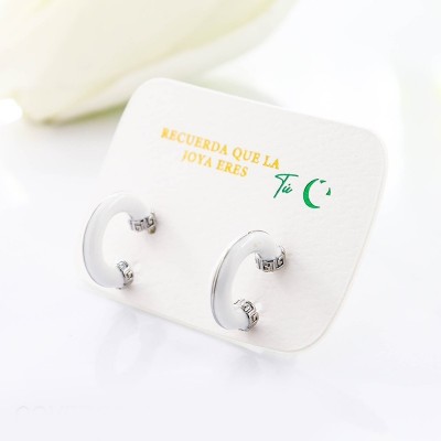Aretes en covergold con baño en Rodio