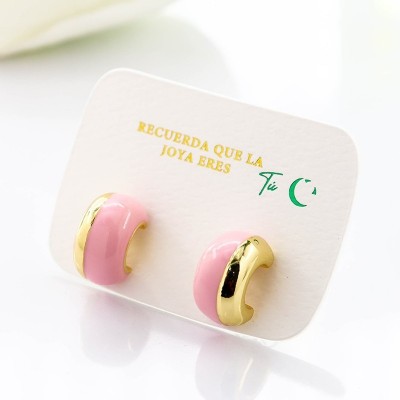 Aretes en covergold con baño en Rodio
