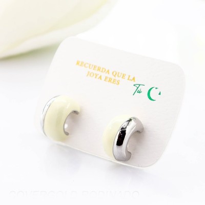 Aretes en covergold con baño en Rodio