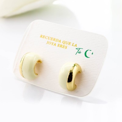 Aretes en covergold con baño en Rodio