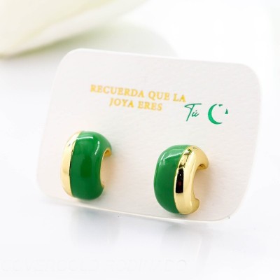 Aretes en covergold con baño en Rodio