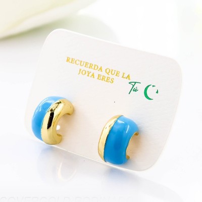 Aretes en covergold con baño en Rodio