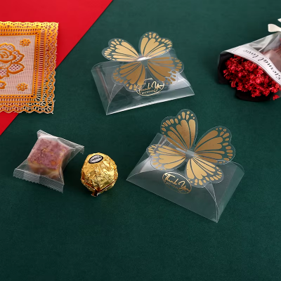 Caja de acetato mariposa paquete x 50