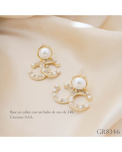 Aretes Doble C Colgante