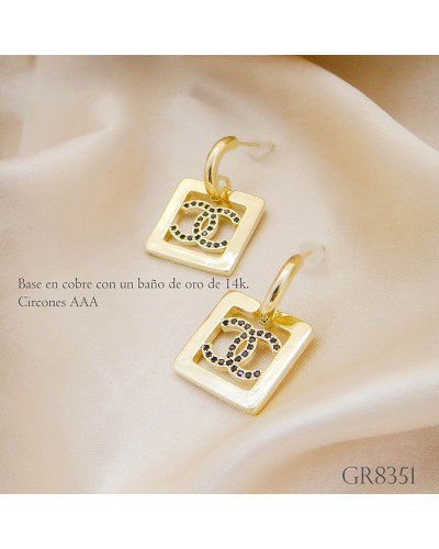 Aretes Placa Doble C