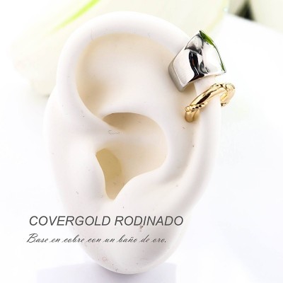 Earcuff en covergold con baño en Rodio
